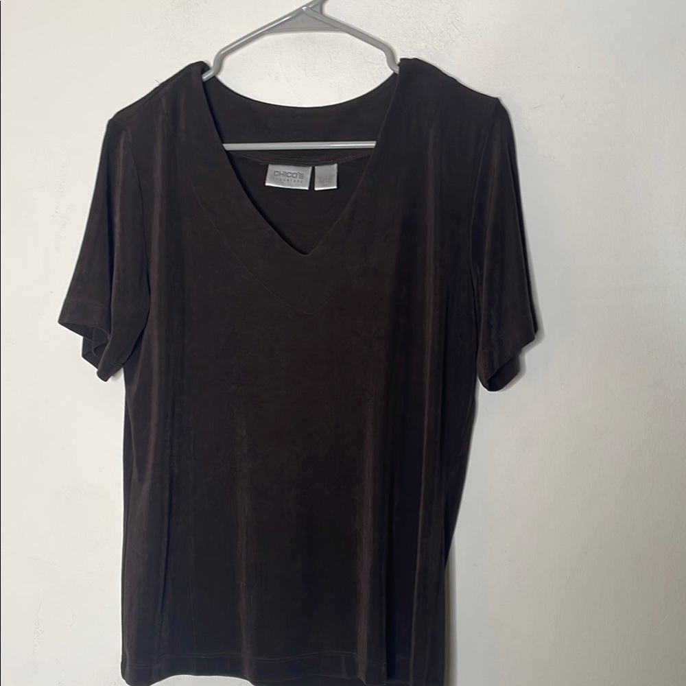 Chico's Brown Fitted T-Shirt Blouse